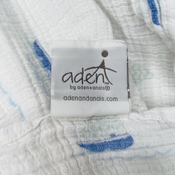 Aden + Anais Sailboat Baby Blanket Swaddle Muslin Blue White Green Security - Picture 4 of 5